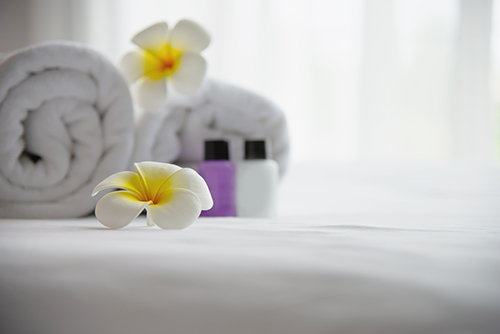 flower petal on towels